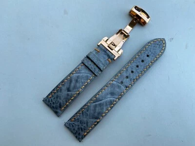 Correa de reloj de cuero de avestruz gris 26m 24mm 23 22mm 21mm 20mm 19mm 18mm 16mm Foto 1 de 4