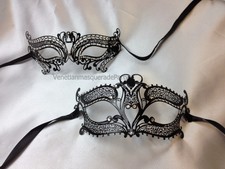 Black Couple Masquerade mask pair Halloween Costume Steampunk Party Sexy Mask
