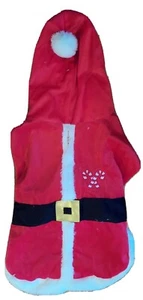Santa Claus Suit~ Christmas Hoodie~Hat~Belt Dog/Pet Costume/Outfit Red Holiday - Picture 1 of 8