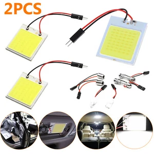 2Pc 48 LED COB Car Roof Door Light Bulbs Vehicle Interior Panel Reading Lamp 12V - Picture 1 of 12