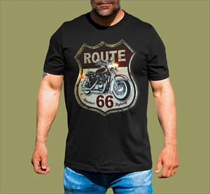 ROUTE 66 BIKE T-SHIRT - Picture 1 of 1
