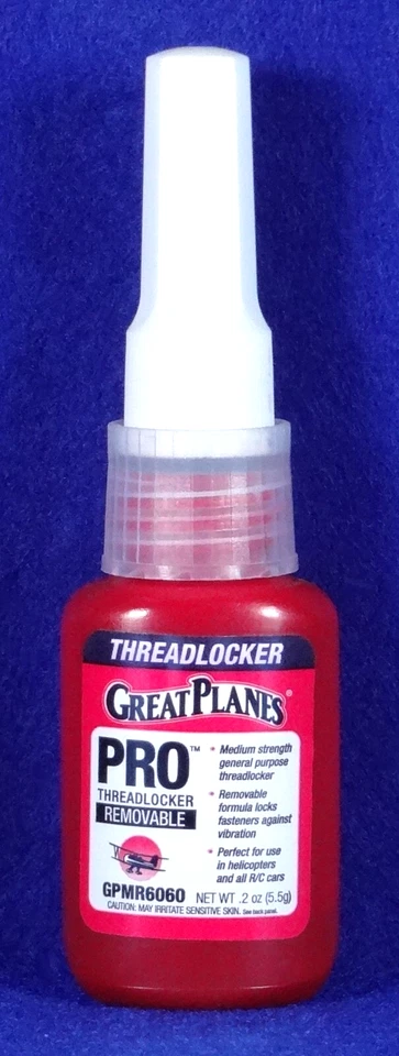 GREAT PLANES PRO REMOVABLE THREADLOCKER ( 0.2 OUNCE BOTTLE )( PART # GPMR6060 ) - Image 1 of 2