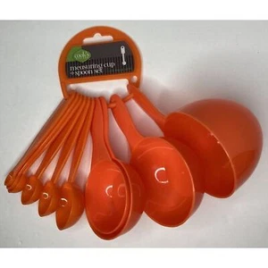Cook's Kitchen Measuring Cup Spoon Set Orange 10 Piece Set - Picture 1 of 4