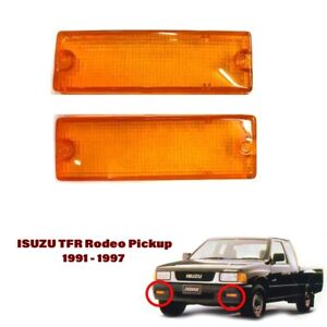 Front Bumper Light Lens Cover Orange for ISUZU TFR Rodeo Pickup 1991-95 / LH+RH