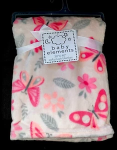 New!! BABY Girls Pink Plush BUTTERFLY "Baby Elements" BLANKET sz 30" x 40" NWT - Picture 1 of 1