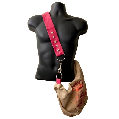 Parcel Crossbody Bag Y2K Canvas PINK Strap Studded Cheetah Interior Retro Barbie - Изображение 1 из 4