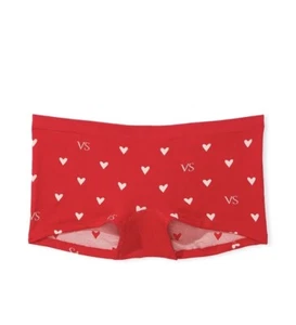 Victoria’s  Secret Seamless Boy Short Panty Red With Hearts XL NWT - Picture 1 of 1