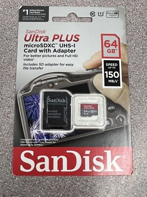 SANDISK SDSQUBC-064G-AT61A Ultra PLUS 64GB microSDXC UHS-I Speed Up to 150MB/s - Image 1 of 4