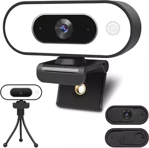 Webcam Mit Ringlichtmikrofon - Streaming Web Kamera, 1080P Full HD Pro Kamera Fü - Bild 1 von 8