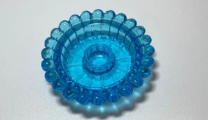 Vintage MCM Glass Ashtray Light Blue Flower 4.5 Inch 2 Tiny Chips See Photos - Picture 1 of 13