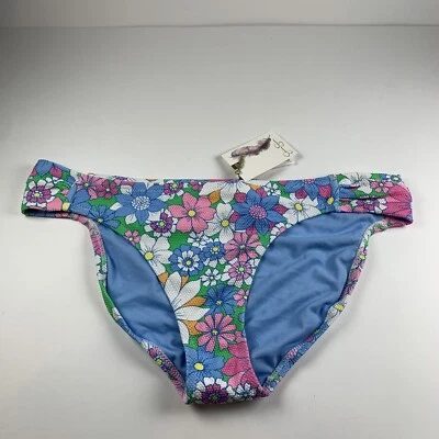 Jessica Simpson Crazy Daisy Shirred-Side Hipster Bikini Bottom Women Large Multi - Image 1 of 4