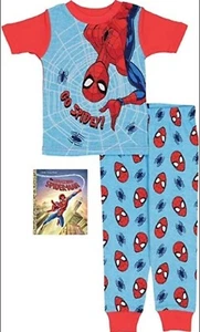 Marvel Boys' Spider-Man 2-Piece Snug-Fit Cotton Pajamas With Book Set - Picture 1 of 4