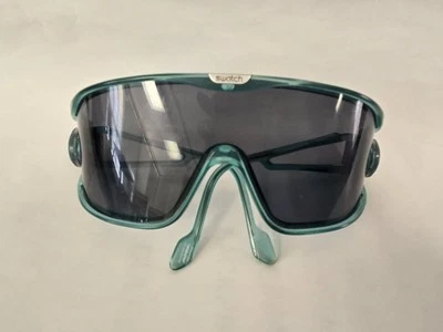 Vintage Alpina Swatch Shield Sunglasses Green 1980s  Rare Color 80s - Image 1 of 4
