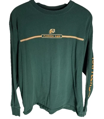 VTG Florida A&M Rattlers T Shirt L Long Sleeve FAU University USA Made Tee - Image 1 of 4
