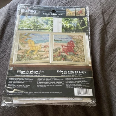 Bucilla Beach Chair Duo Cross Stitch Kit New #45626 - Image 1 of 2