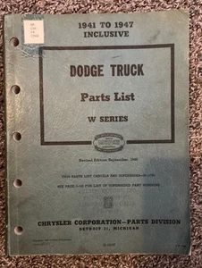 Dodge Truck Teileliste - W Serie - 1941 bis 1947 inklusive - Bild 1 von 8