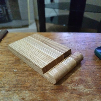 ash Wooden Mobile Phone Desk Stand Holder made in the UK - Image 1 of 2