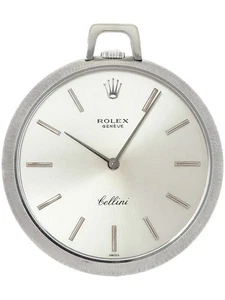 Reloj Bolsillo ROLEX CELLINI Cara Abierta Cuerda Manual Oro Blanco 35mm Años 70 - Imagen 1 de 11