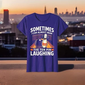 Cooles Bowling Dad Bowler Crazy Best lustiges Bowling Damen T-Shirt mit Rundhalsausschnitt - Bild 1 von 1