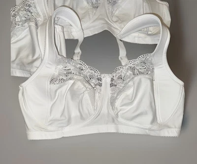 批量 3 件 Miss Mary Sweden 2105 全覆盖文胸 无线 女式 尺寸 40D 白色 全新 — 第 1/4 张图片