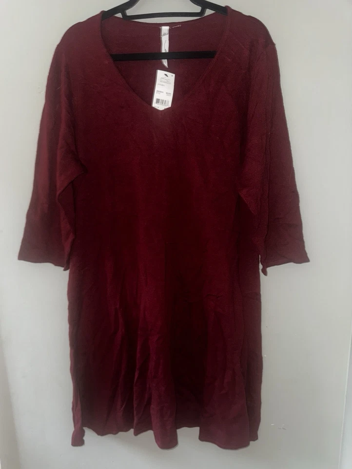 NY Collection Women’s Red Sweater Dress Size 1x - Image 1 of 1