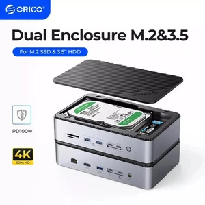 Dockingstation Orico 10 in 1 & M.2 NVMe Gehäuse & 2,5/3,5" Laufwerksgehäuse - Bild 1 von 13