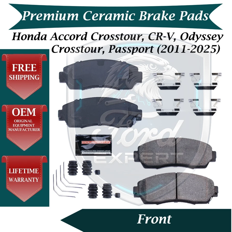 Kit de pastillas de freno delanteras cerámicas premium OE para Honda 2011-2025 9 años de garantía Foto 1 de 4