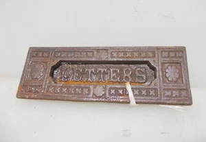 Victorian Iron Letterbox Letter Box Post Slot Old Antique - Picture 1 of 11
