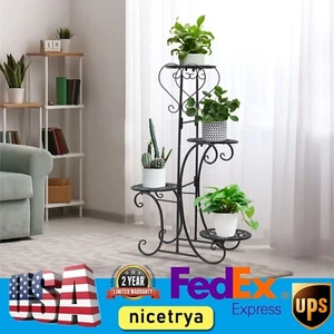 Large Outdoor /Indoor Metal Plant Stand Shelf Anti Rust Iron Garden Flower Rack - Picture 1 of 19
