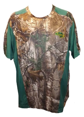 North Dakota State Bison Mens Sizes L-XL-2XL Camo Tree Performance Hunting Shirt Cover