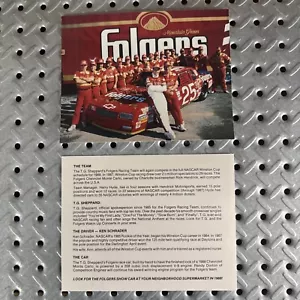 1988 VTG NASCAR Racing Ken Schrader Folgers #25 Hero Card 5” x 7” - Picture 1 of 3