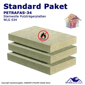 220mm / 200m² WDVS Standard Paket Fassadendämmung Steinwolle PETRAFAS-34 - Bild 1 von 16