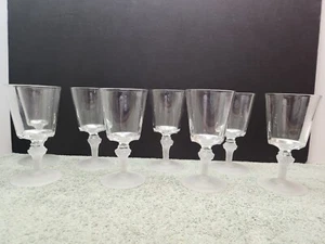 REPO OF GILLINDER & SONS FROSTED LION GLASS GOBLETS CIRCA 1920's - Picture 1 of 10