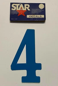 NOS BMX Motocross number plate number 4 Blue vintage oldschool Star brand - Foto 1 di 1