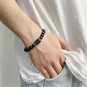 Pulsera Zodiaco Acuario - Ónix y Ágata, 17-20 cm (6,69-7,87 pulgadas) - Imagen 1 de 4