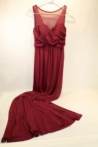 davids bridal bridesmaid maroon dress crisscross looking front size 2 prom dress - Picture 1 of 12
