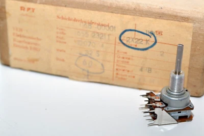 RFT Stereo / Tandem Volume Potentiometer by RFT Type TGL 11902, 2x 22 kOhm - Image 1 of 4