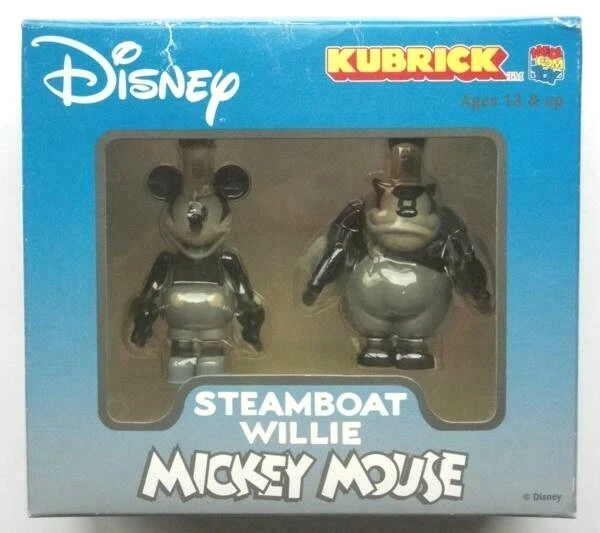 MEDICOM TOY KUBRICK Disney STEAMBOAT WILLIE Mickey&PETE con caja súper raro envío gratuito Foto 1 de 3