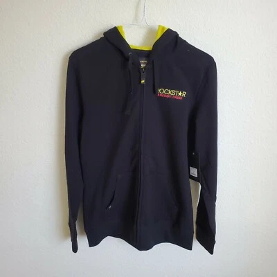 Sudadera con capucha One Industries Eley Rockstar Energy con cremallera negra/amarilla para mujer mediana Foto 1 de 4