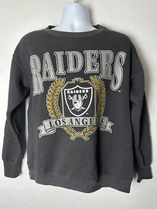 Vintage 90s USA NFL Men's Los Angeles Raiders Black Crewneck Sweatshirt Medium - Picture 1 of 10