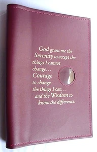 Alcoholics Anonymous AA Big Book cover LARGE PRINT Medallion Holder Burgundy red - Picture 1 of 6