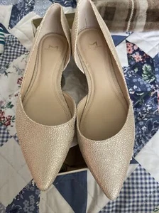 Marc Fisher Sunny5 Shoes Womens Size 71/2 M leather gold Flats Pointed Toe New - Picture 1 of 3