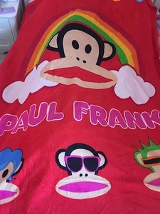NEW PAUL FRANK MONKEY red bed beach picnic flannel big throw single bed blanket - Picture 1 of 7