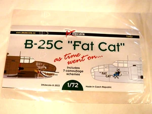 1/72 DK Decals Mitchell B 25C Fat Cat As Time Went on Markings 4/7 Ver # 72102 - Picture 1 of 6