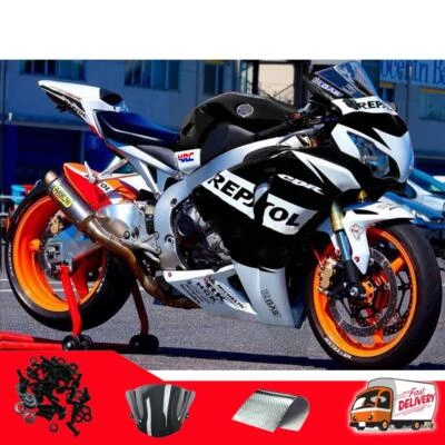 Kit de carenado de molde de inyección MS blanco negro apto para Honda 2008-2011 CBR1000RR v007 Foto 1 de 4