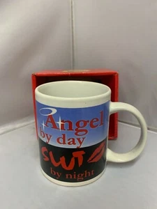 ANGEL BY DAY SLUT BY NIGHT Novelty Gift Idea Coffee Tea Mug - Picture 1 of 1