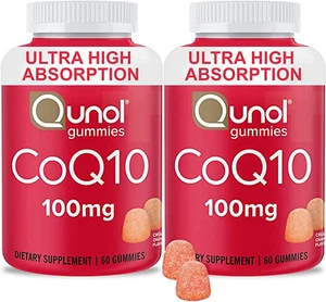 CoQ10 Gummies, Qunol CoQ10 100mg, Delicious Gummy Supplements, Heart Health Supp - Picture 1 of 8