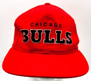 VINTAGE CHICAGO BULLS HAT CAP SNAPBACK STARTER ONE SIZE NBA MEN'S RED BLACK - Picture 1 of 7