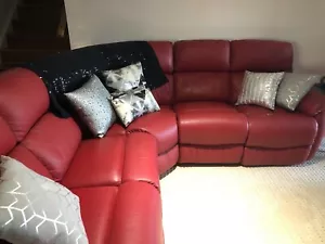 LOUNGE SUITE LEATHER SIX SEATER MODULAR - Picture 1 of 5