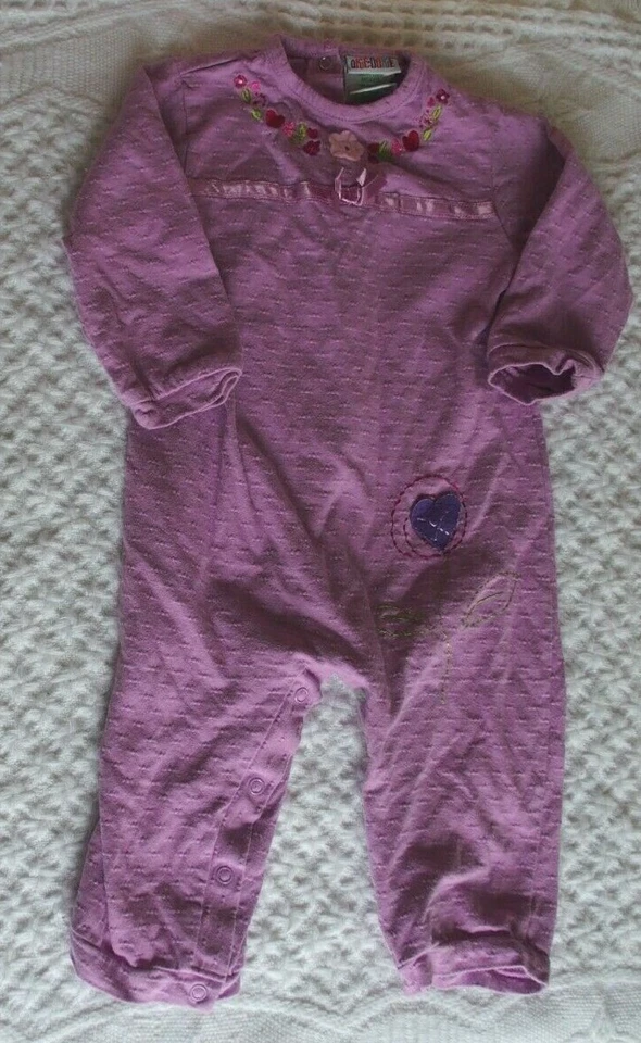 Traje de mameluco para niñas Okie Dokie 12 meses en muy buen estado broches flores púrpuras vintage Foto 1 de 1